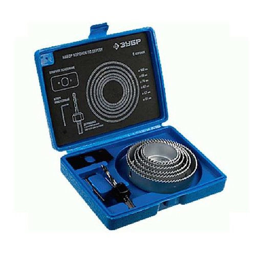 коронки по дереву 51-102мм набор ЗУБР ЭКСПЕРТ