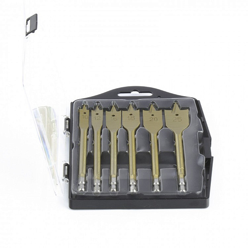 Набор сверл перовых по дереву 6шт пластиковый кейс MATRIX