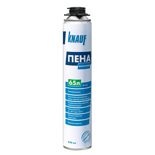 Пена Knauf Профессиональная всесезонная 850мл Пена Knauf Профессиональная всесезонная 850мл
