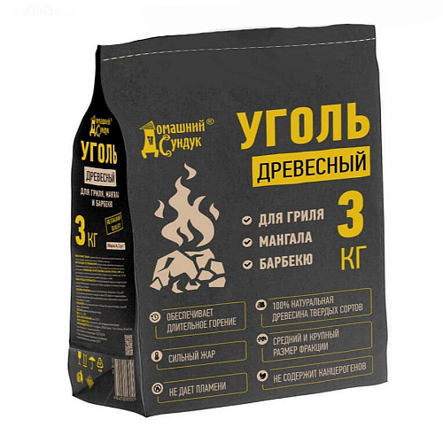 Уголь древесный 3кг Уголь древесный 3кг