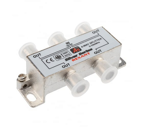 РазветвительТВ сигнала REXANT 05-6103 на 4ТВ F-штек РазветвительТВ сигнала REXANT 05-6103 на 4ТВ F-штек