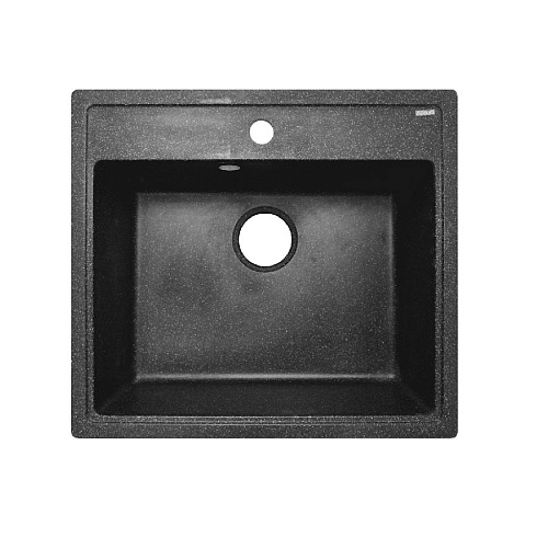 Мойка кухонная Litos (570х505х200) черная (сифон+герметик)