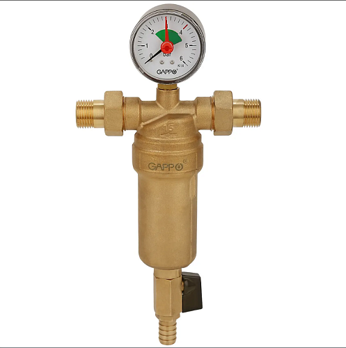 "Фильтр GAPPO промывной для горячей воды 100мк 1/2"" 1,5м3/ч"