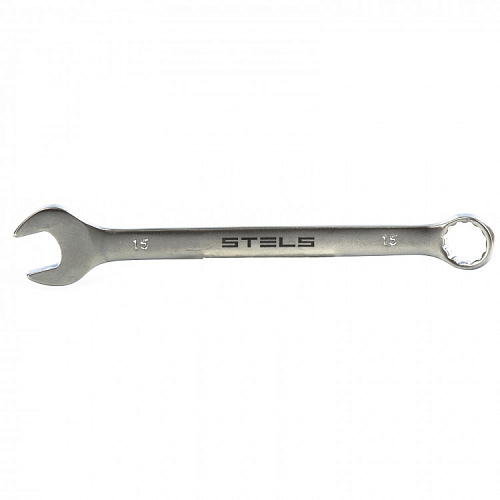 Ключ комбинированный 15мм матовый хром STЕLS