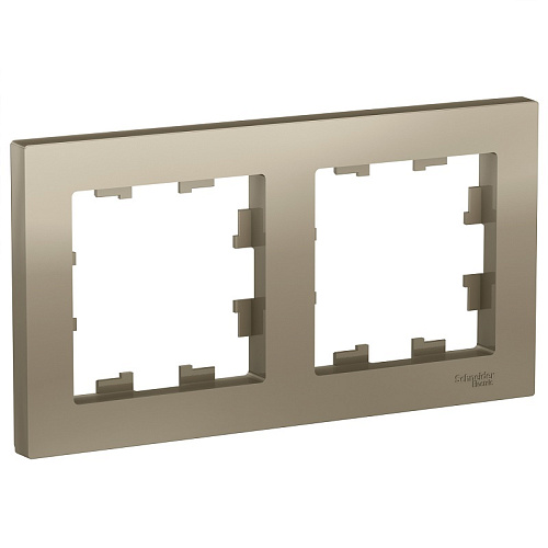 Рамка Schneider ATLASDESIGN 2 поста универсальная шампань