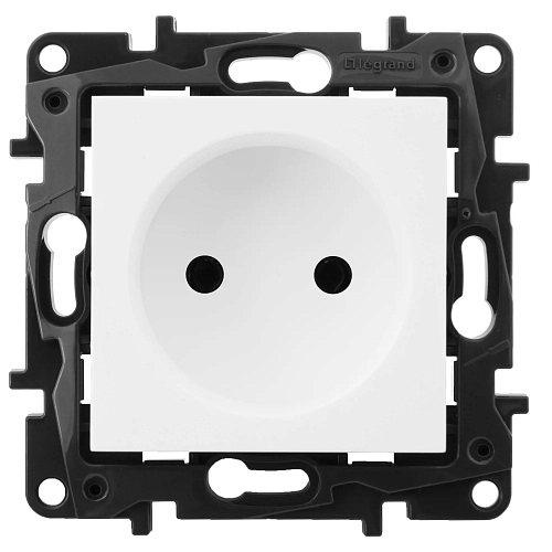 Розетка Legrand одинарная скрытая установка без заземления белая