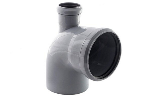 Колено канализационное d110 мм 90° с отводом d50 мм фронтальным выходом вверх