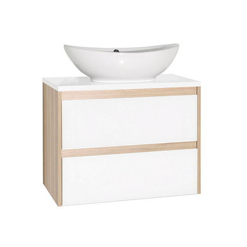 Тумба Монако 70 подвесная Ориноко белая лакобель